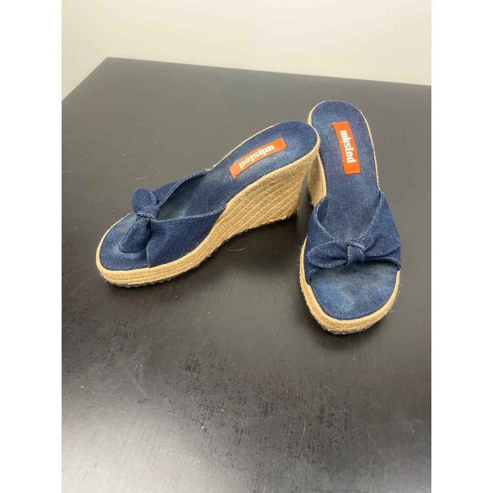 Unlisted Wedge Sandal size 8.5 denim tie